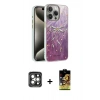 MARSİLYAN™- iPhone 15 Pro Max Kılıf Zirve Modern Prime - Siyah Buffer Cam Ekran Koruyucu + PVD Metal Kamera Lens - GI