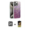 MARSİLYAN™- iPhone 15 Pro Max Kılıf Zirve Modern Prime - Siyah Buffer Cam Ekran Koruyucu + PVD Metal Kamera Lens - SH