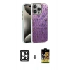 MARSİLYAN™- iPhone 15 Pro Max Kılıf Zirve Modern Prime - Siyah Buffer Cam Ekran Koruyucu + PVD Metal Kamera Lens - SH