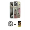 MARSİLYAN™- iPhone 15 Pro Max Kılıf Zirve Modern Prime - Siyah Buffer Cam Ekran Koruyucu + PVD Metal Kamera Lens - GS