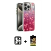 MARSİLYAN™- iPhone 15 Pro Max Kılıf Zirve Modern Prime - Siyah Buffer Cam Ekran Koruyucu + PVD Metal Kamera Lens - GS