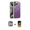 MARSİLYAN™- iPhone 15 Pro Max Kılıf Zirve Modern Prime - Siyah Buffer Cam Ekran Koruyucu + PVD Metal Kamera Lens - GS