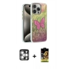 MARSİLYAN™- iPhone 15 Pro Max Kılıf Zirve Modern Prime - Siyah Buffer Cam Ekran Koruyucu + PVD Metal Kamera Lens - GS