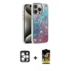MARSİLYAN™- iPhone 15 Pro Max Kılıf Zirve Modern Prime - Siyah Buffer Cam Ekran Koruyucu + PVD Metal Kamera Lens - GS