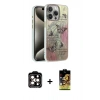 MARSİLYAN™- iPhone 15 Pro Max Kılıf Zirve Modern Prime - Siyah Buffer Cam Ekran Koruyucu + Turuncu PVD Metal Kamera Lens