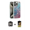 MARSİLYAN™- iPhone 15 Pro Max Kılıf Zirve Modern Prime - Siyah Buffer Cam Ekran Koruyucu + Turuncu PVD Metal Kamera Lens