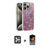 MARSİLYAN™- iPhone 15 Pro Max Kılıf Zirve Modern Prime - Siyah Buffer Hayalet Cam Ekran Koruyucu + PVD Metal Kamera Lens - GI