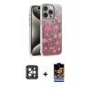 MARSİLYAN™- iPhone 15 Pro Max Kılıf Zirve Modern Prime - Siyah Buffer Hayalet Cam Ekran Koruyucu + PVD Metal Kamera Lens - GI
