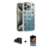 MARSİLYAN™- iPhone 15 Pro Max Kılıf Zirve Modern Prime - Siyah Buffer Hayalet Cam Ekran Koruyucu + Raze Metal Kamera Lens - SH