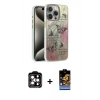 MARSİLYAN™- iPhone 15 Pro Max Kılıf Zirve Modern Prime - Siyah Buffer Hayalet Cam Ekran Koruyucu + PVD Metal Kamera Lens - TU