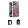 MARSİLYAN™- iPhone 15 Pro Max Kılıf Zirve Modern Prime - Siyah Buffer Hayalet Cam Ekran Koruyucu + PVD Metal Kamera Lens - TU