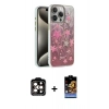 MARSİLYAN™- iPhone 15 Pro Max Kılıf Zirve Modern Prime - Siyah Buffer Hayalet Cam Ekran Koruyucu + PVD Metal Kamera Lens - TU