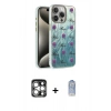 MARSİLYAN™- iPhone 15 Pro Max Kılıf Zirve Modern Prime - Siyah Joko Magic 5D Cam + Gümüş PVD Metal Kamera Lens