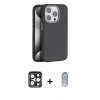 MARSİLYAN™- iPhone 15 Pro Max Kılıf Zirve Modern Prime - Siyah Joko Magic 5D Cam + PVD Metal Kamera Lens - LT