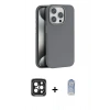 MARSİLYAN™- iPhone 15 Pro Max Kılıf Zirve Modern Prime - Siyah Joko Magic 5D Cam + PVD Metal Kamera Lens - SH