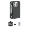MARSİLYAN™- iPhone 15 Pro Max Kılıf Zirve Modern Prime - Siyah Joko Magic 5D Cam + PVD Metal Kamera Lens - TU