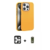 MARSİLYAN™- iPhone 15 Pro Max Kılıf Zirve Modern Prime - Siyah Joko Magic 5D Hayalet Cam + Gümüş PVD Metal Kamera Lens