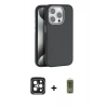 MARSİLYAN™- iPhone 15 Pro Max Kılıf Zirve Modern Prime - Siyah Joko Magic 5D Hayalet Cam + PVD Metal Kamera Lens - SH