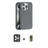 MARSİLYAN™- iPhone 15 Pro Max Kılıf Zirve Modern Prime - Siyah Joko Magic 5D Hayalet Cam + PVD Metal Kamera Lens - SH