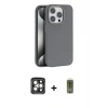 MARSİLYAN™- iPhone 15 Pro Max Kılıf Zirve Modern Prime - Siyah Joko Magic 5D Hayalet Cam + PVD Metal Kamera Lens - GI