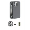MARSİLYAN™- iPhone 15 Pro Max Kılıf Zirve Modern Prime - Siyah Joko Magic 5D Hayalet Cam + PVD Metal Kamera Lens - LT