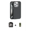 MARSİLYAN™- iPhone 15 Pro Max Kılıf Zirve Modern Prime - Siyah Joko Magic 5D Hayalet Cam + PVD Metal Kamera Lens - TU