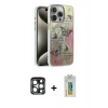 MARSİLYAN™- iPhone 15 Pro Max Kılıf Zirve Modern Prime - Siyah Polymer Nano Ekran Koruyucu + PVD Metal Kamera Lens - LT