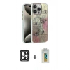 MARSİLYAN™- iPhone 15 Pro Max Kılıf Zirve Modern Prime - Siyah Polymer Nano Ekran Koruyucu + PVD Metal Kamera Lens - SH