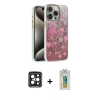 MARSİLYAN™- iPhone 15 Pro Max Kılıf Zirve Modern Prime - Siyah Polymer Nano Ekran Koruyucu + PVD Metal Kamera Lens - SH