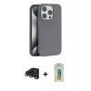 MARSİLYAN™- iPhone 15 Pro Max Kılıf Zirve Modern Prime - Siyah Polymer Nano Ekran Koruyucu + Raze Metal Kamera Lens - TMGI