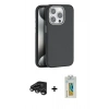 MARSİLYAN™- iPhone 15 Pro Max Kılıf Zirve Modern Prime - Siyah Polymer Nano Ekran Koruyucu + Raze Metal Kamera Lens - TMGI
