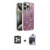 MARSİLYAN™- iPhone 15 Pro Max Kılıf Zirve Modern Prime - Siyah Vanessa Magic Cam + Gri PVD Metal Kamera Lens