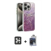 MARSİLYAN™- iPhone 15 Pro Max Kılıf Zirve Modern Prime - Siyah Vanessa Magic Cam + Gri PVD Metal Kamera Lens