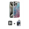 MARSİLYAN™- iPhone 15 Pro Max Kılıf Zirve Modern Prime - Siyah Vanessa Magic Cam + Gri PVD Metal Kamera Lens