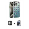 MARSİLYAN™- iPhone 15 Pro Max Kılıf Zirve Modern Prime - Siyah Vanessa Magic Cam + Gri PVD Metal Kamera Lens