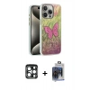 MARSİLYAN™- iPhone 15 Pro Max Kılıf Zirve Modern Prime - Siyah Vanessa Magic Cam + PVD Metal Kamera Lens - LT