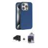MARSİLYAN™- iPhone 15 Pro Max Kılıf Zirve Modern Prime - Siyah Vanessa Magic Cam + Lacivert Raze Metal Kamera Lens