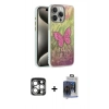 MARSİLYAN™- iPhone 15 Pro Max Kılıf Zirve Modern Prime - Siyah Vanessa Magic Cam + PVD Metal Kamera Lens - GS
