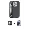 MARSİLYAN™- iPhone 15 Pro Max Kılıf Zirve Modern Prime - Siyah Vanessa Magic Cam + PVD Metal Kamera Lens - GI