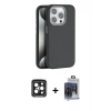 MARSİLYAN™- iPhone 15 Pro Max Kılıf Zirve Modern Prime - Siyah Vanessa Magic Cam + PVD Metal Kamera Lens - SH