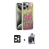 MARSİLYAN™- iPhone 15 Pro Max Kılıf Zirve Modern Prime - Siyah Vanessa Magic Cam + PVD Metal Kamera Lens - SH