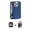 MARSİLYAN™- iPhone 15 Pro Max Kılıf Zirve Modern Prime - Siyah Vanessa Magic Cam + Turuncu PVD Metal Kamera Lens