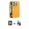 MARSİLYAN™- iPhone 15 Pro Max Kılıf Zirve Modern Prime - Siyah Vanessa Magic Hayalet Cam + PVD Metal Kamera Lens - GI