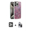 MARSİLYAN™- iPhone 15 Pro Max Kılıf Zirve Modern Prime - Siyah Vanessa Magic Hayalet Cam + PVD Metal Kamera Lens - GI