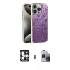 MARSİLYAN™- iPhone 15 Pro Max Kılıf Zirve Modern Prime - Siyah Vanessa Magic Hayalet Cam + PVD Metal Kamera Lens - GS
