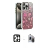 MARSİLYAN™- iPhone 15 Pro Max Kılıf Zirve Modern Prime - Siyah Vanessa Magic Hayalet Cam + PVD Metal Kamera Lens - GS