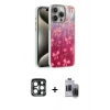 MARSİLYAN™- iPhone 15 Pro Max Kılıf Zirve Modern Prime - Siyah Vanessa Magic Hayalet Cam + PVD Metal Kamera Lens - LT