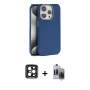 MARSİLYAN™- iPhone 15 Pro Max Kılıf Zirve Modern Prime - Siyah Vanessa Magic Hayalet Cam + PVD Metal Kamera Lens - SH