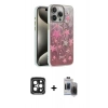 MARSİLYAN™- iPhone 15 Pro Max Kılıf Zirve Modern Prime - Siyah Vanessa Magic Hayalet Cam + PVD Metal Kamera Lens - SH