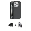 MARSİLYAN™- iPhone 15 Pro Max Kılıf Zirve Modern Prime - Siyah Vanessa Magic Hayalet Cam + Raze Metal Kamera Lens - TMGI